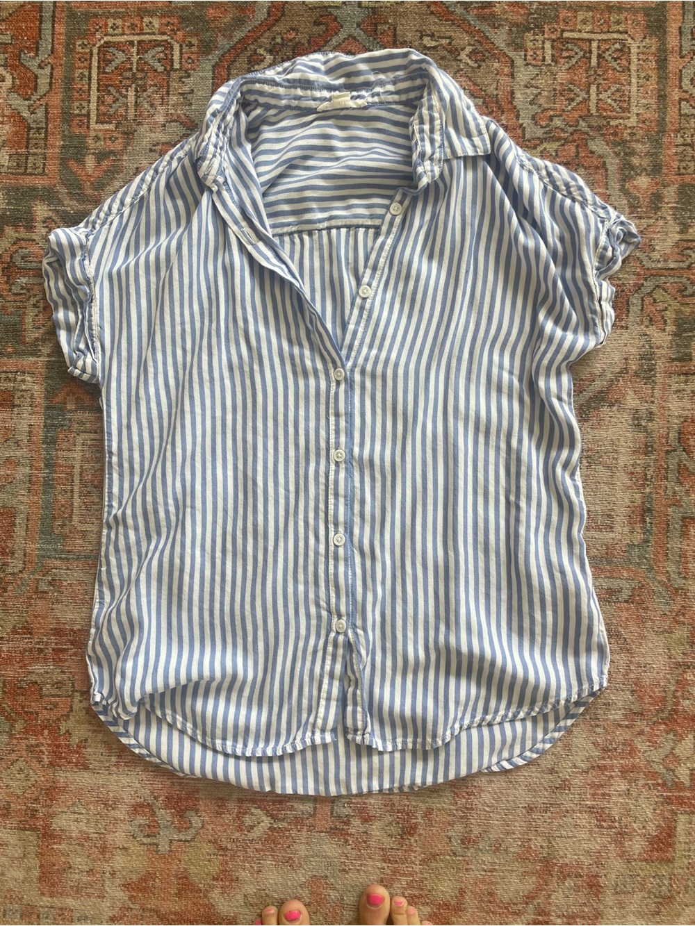 beachlunchlounge Blue and White Striped Shirt
